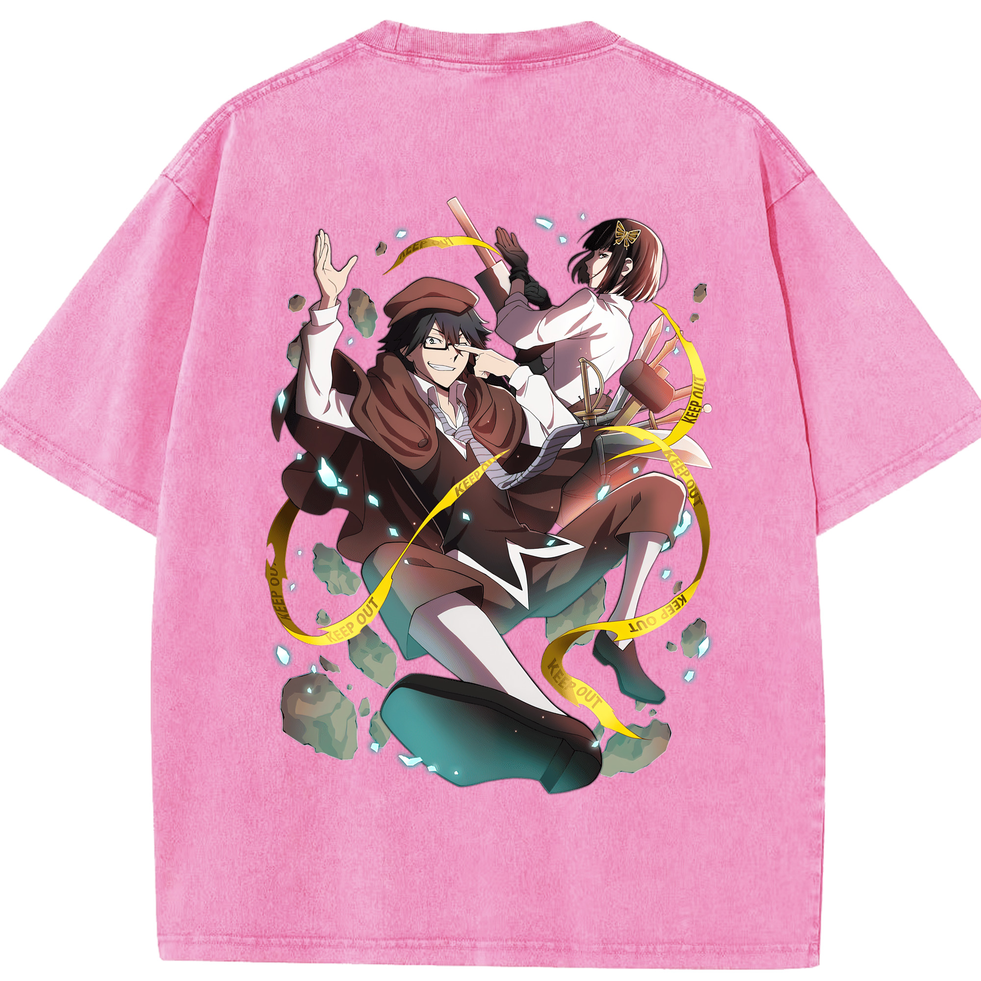 （画像用） 文豪ストレイドッグス Bungo Stray Dogs 綿100% ヴィンテージ風 半袖Tシャツ（背面プリント）